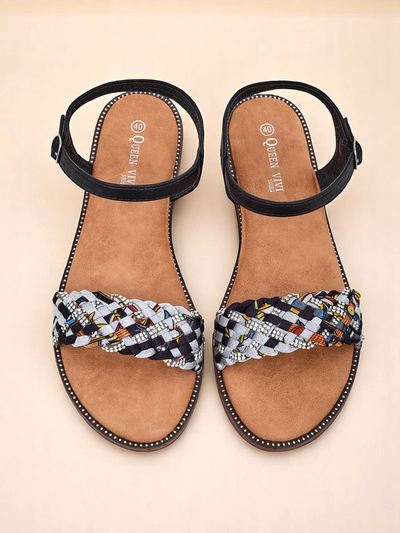 Royalfashion Női lapos talpú ColorStrap szandál