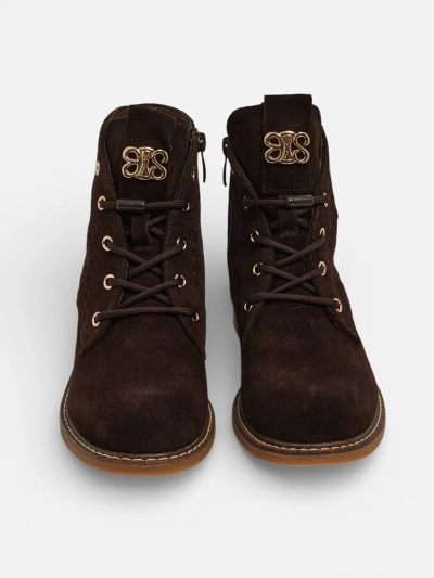 Aurelias természetes bőr áttört női bokacsizma