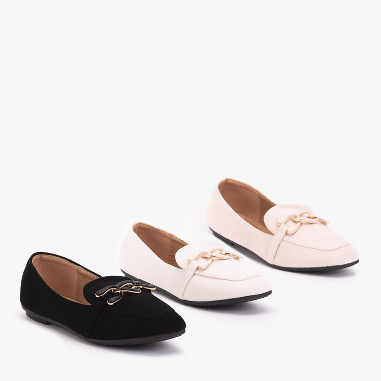 Női bézs mokaszin Olly díszítéssel - Cipők