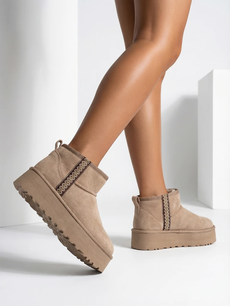 Royalfashion Rövid csizma női hó csizma stílus Haluzi