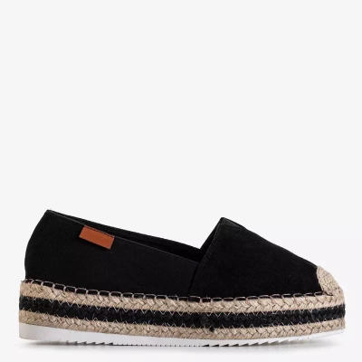 OUTLET Fekete női espadrillák a Molandia platformon - Cipők