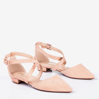 Różowe baleriny damskie na płaskim obcasie Philadelphia - Obuwie