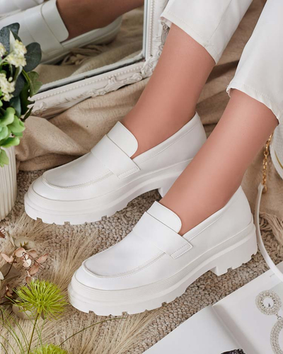 Aura Fehér Női Platform Mokaszin - Elegáns és Kényelmes, Öko Bőr