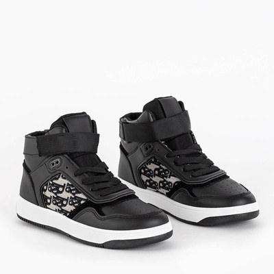 Fekete női sport magasszárú tornacipő Xosa - Lábbeli