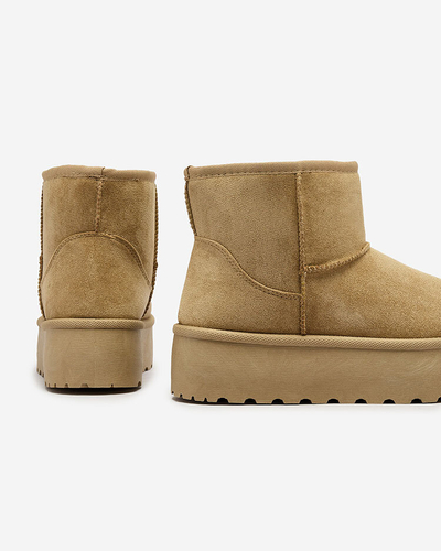 Royalfashion Világosbarna a'la platform női hócsizma Setolla