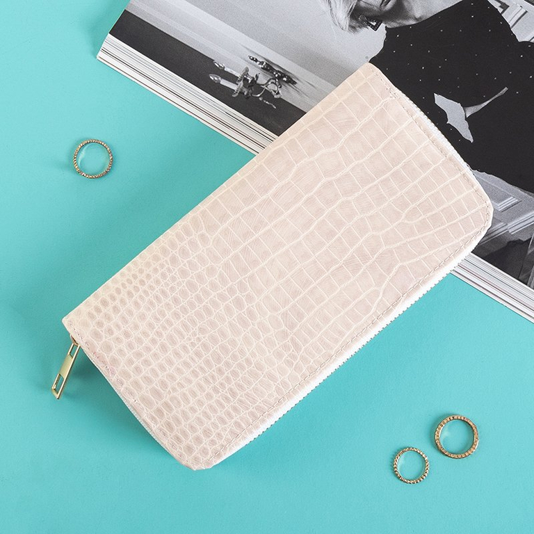 Női bézs színű dombornyomásos pénztárca - Kiegészítők