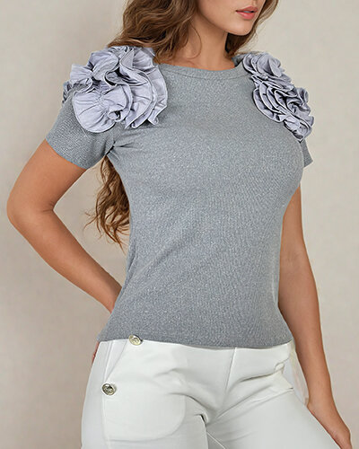 Royalfashion Fitted női bordázott blúz