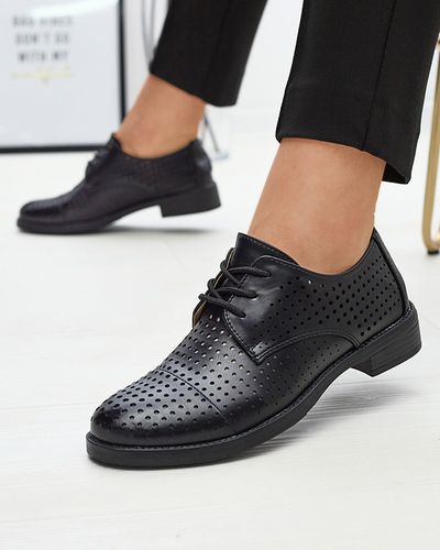 Áttetsző fekete női öko bőr félcipő Azedvo- Footwear