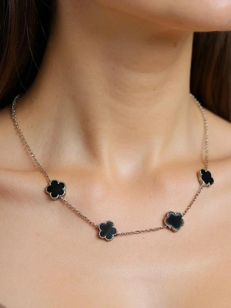 Aurelia Clavis gyöngyház nyaklánc arany keretben