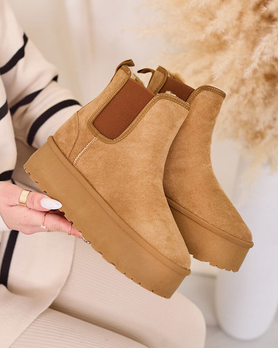 Royalfashion Barna női platformos hócsizma Stiellsia