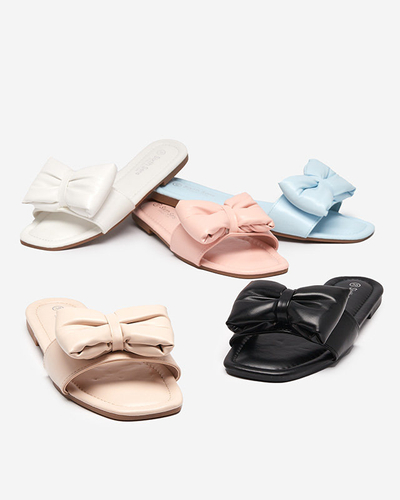 OUTLET Rózsaszín női papucs Macline masnival - Cipők