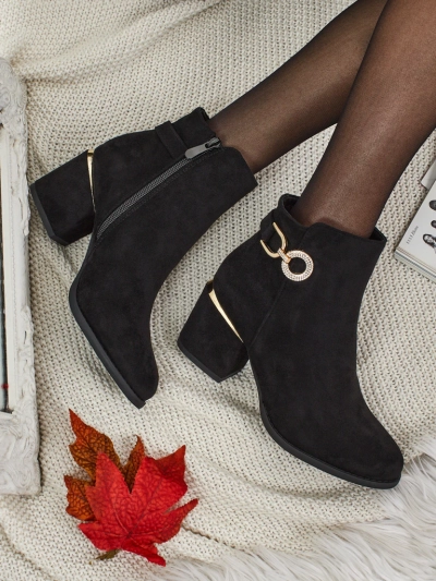 Talrima női öko velúr bokacsizma vastag sarokkal