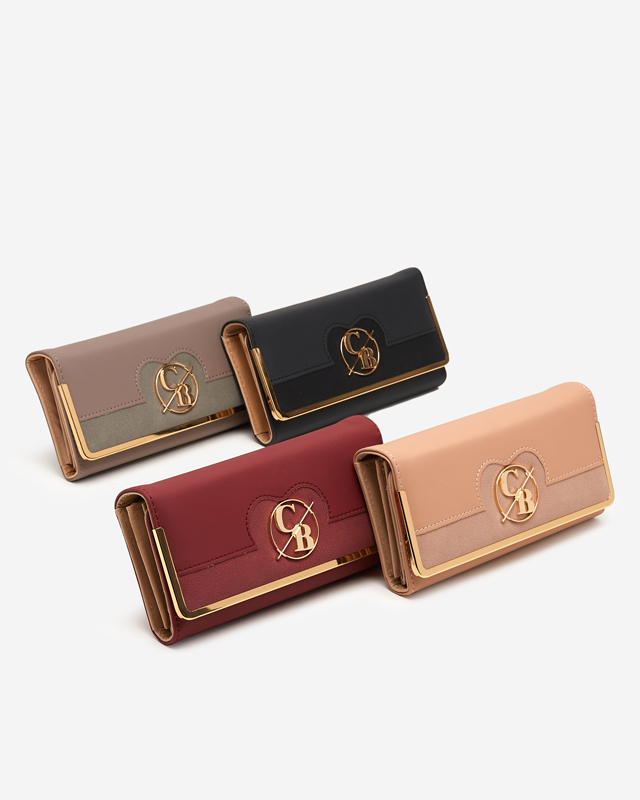 Nagy gesztenyebarna női pénztárca díszítéssel - Kiegészítők