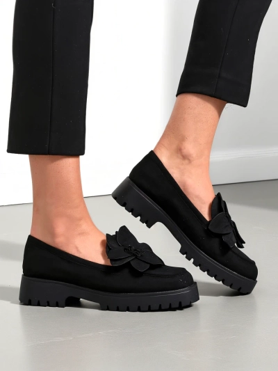 Royalfashion öko suede női mokaszin Floverse virággal