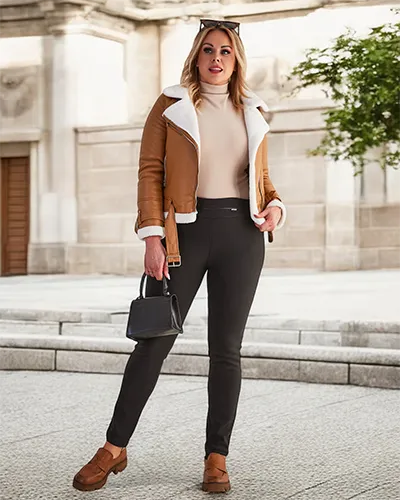 Női fekete szigetelt tregging PLUSZ MÉRET - Ruházat