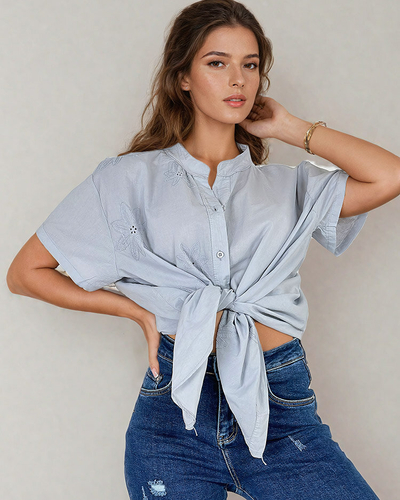 Royalfashion Női oversize hímzett ing