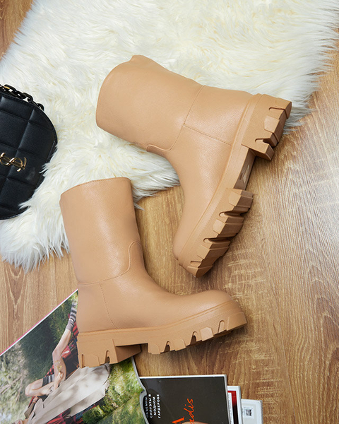 Női felbújós bokacsizma teve Mekira szigeteléssel - Lábbeli