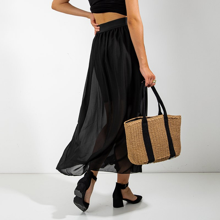 Női fekete maxi szoknya - Ruházat