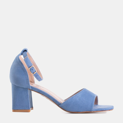Kék női szandál alacsony oszlopon Isis - Lábbeli