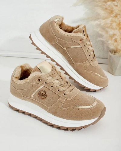 Royalfashion Melegített női tornacipő szőrmével Boris