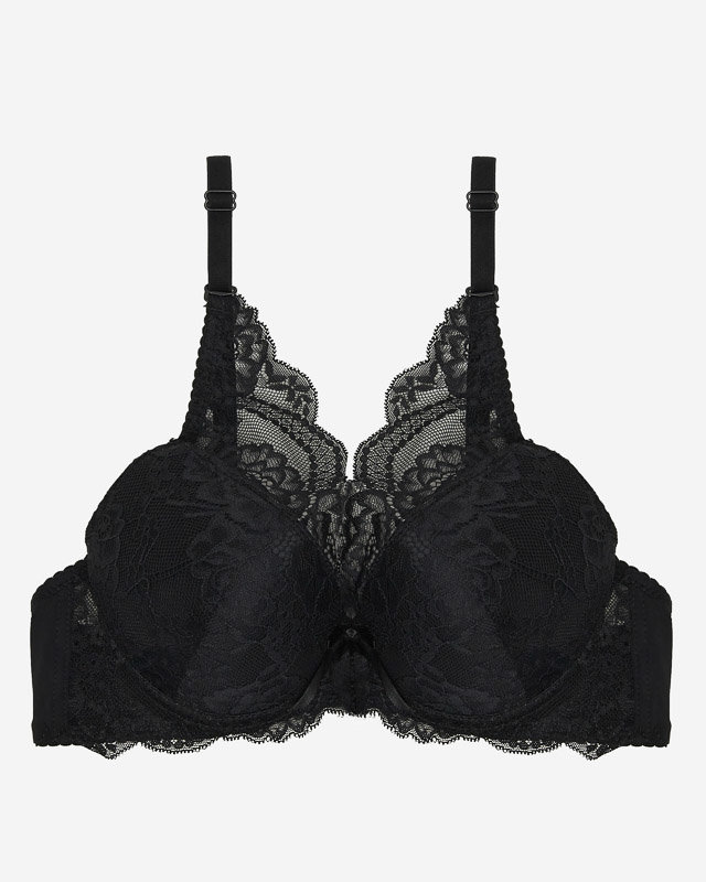 Női push-up melltartó fekete csipkével - Fehérnemű