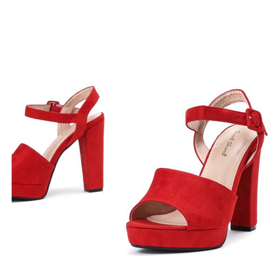 Czerwone sandały na wysokim słupku Pescina - Obuwie