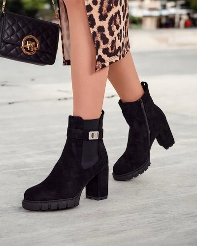 Royalfashion Női blokk sarkú bokacsizma Effo