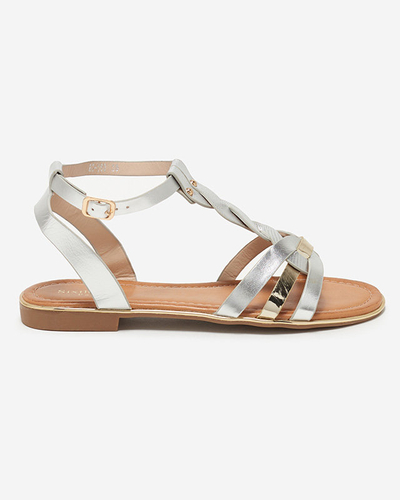 OUTLET Ezüst-arany női lapos szandál Fatop- Lábbeli