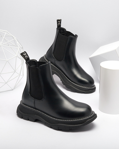 OUTLET Vastagabb talpú női bakancs fekete színben Galitt- Footwear