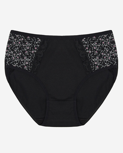 Fekete bugyi nyomtatással. PLUSZ MÉRET- Fehérnemű