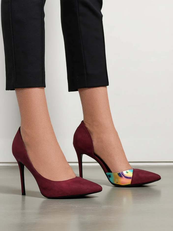 Royalfashion Női magassarkú cipők masnival és holografikus betéttel Dremtru