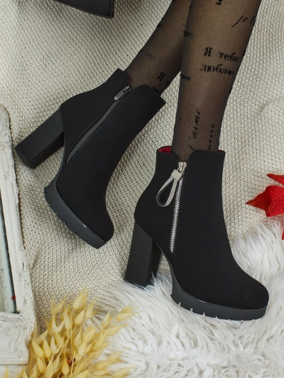 Marellin női eco bőr bokacsizma vastag sarokkal