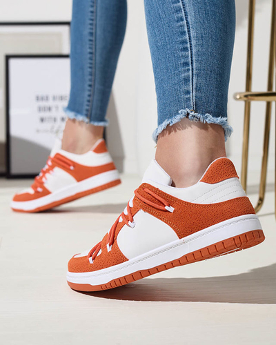 Royalfashion Női sportcipő fehér és narancssárga színben Riloxi