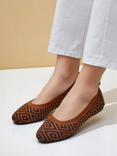 Royalfashion Női textil balerinacipő geometrikus mintával Metric