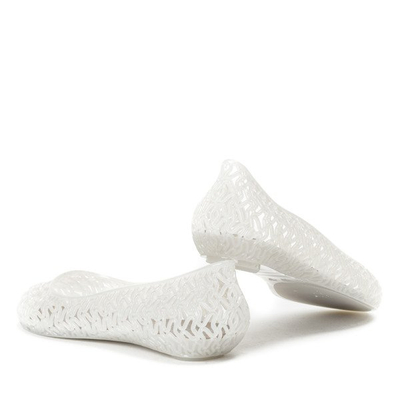 Białe baleriny gumowe Steffy - Obuwie