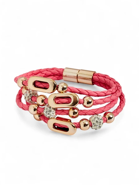 Női karkötő gyöngyökkel és cirkóniákkal