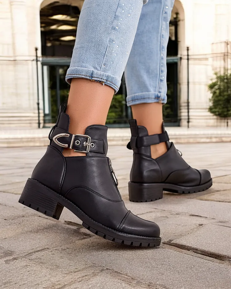 Royalfashion Női bokacsizma munkástípusú Komoves