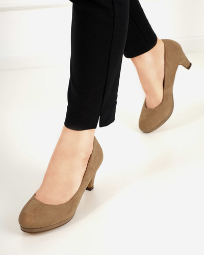 OUTLET Női Troerqa khaki tűsarkú pumpák - Cipők