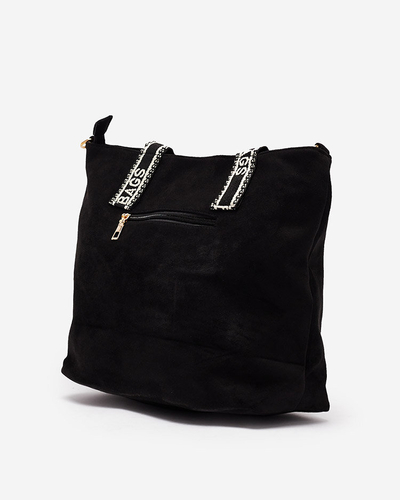 Royalfashion Fekete női öko-szarvasbőr kézitáska