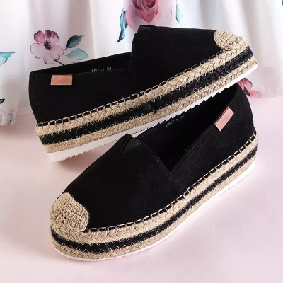 OUTLET Fekete női espadrillák a Molandia platformon - Cipők