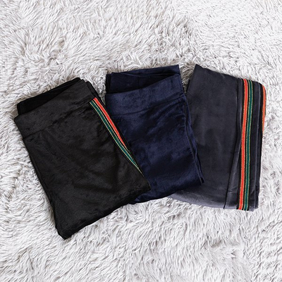 Szürke női csíkos nadrág - ruházat