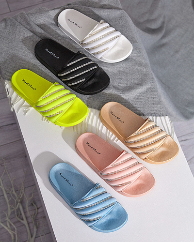 OUTLET Fekete női papucs cirkóniával Erikis - Lábbeli