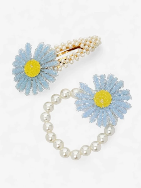 Royalfashion Hajcsat- és hajgumi szett Flora Perla virággal