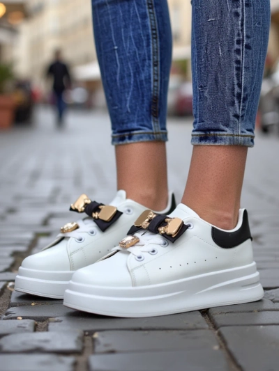 Royalfashion Női platform sportcipők masnival Genimma