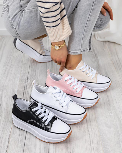 Világos rózsaszín női sportcipő a'la öko-bőr Tenemika tornacipő - Lábbeli