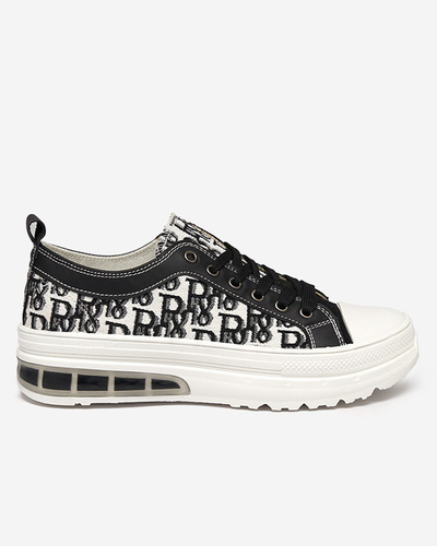 Sneakers Livia fekete-fehér színben, platformmal