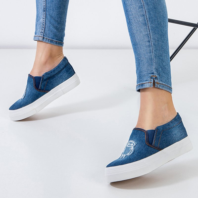 Sötétkék női tornacipő a Boatik platformon - Lábbeli