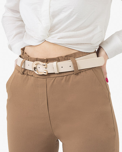 Női bézs öv arany "C" alakú csattal - Kiegészítők