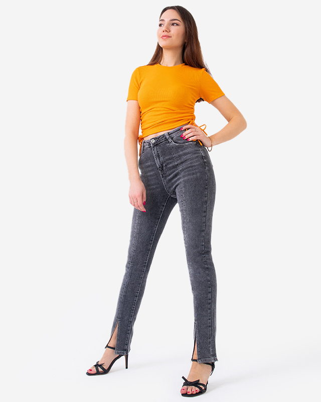 Sötétszürke egyenes női farmer - Ruházat