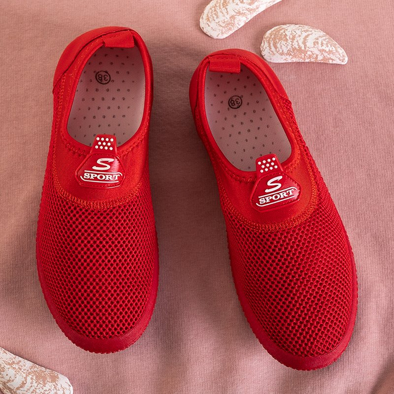 Dominga női piros hálós cipő cipőkön - cipő